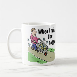 Lottery Winning Design Man with Barrow of Cash Coffee Mug