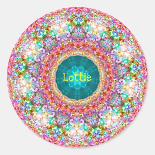 LOTTIE  Sweet Floral Pattern  Personalized Classic Round Sticker