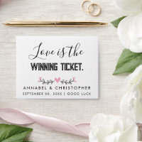 Lotto love is winning Ticket Wedding favor lottery