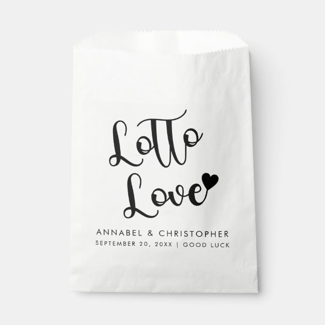 Lotto Love Lottery Ticket casino chip favor Bag (Front)
