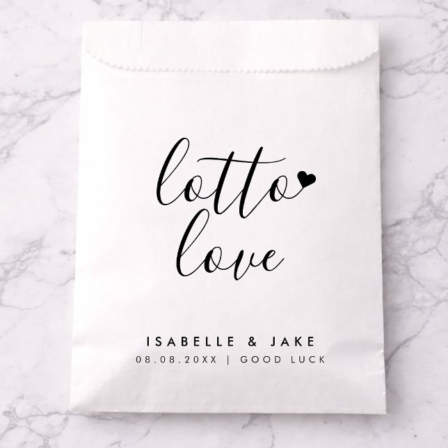 Lotto Love | Lottery Ticket Minimalist Wedding Favor Bag (Creator Uploaded)