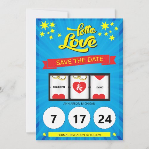 Lotto Love Save the Date Wedding Announcement