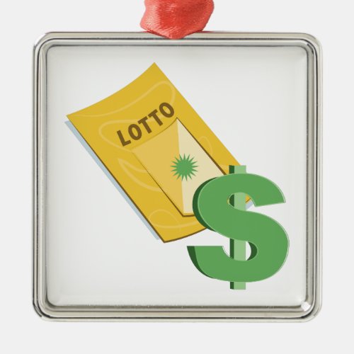 Lotto Ticket Metal Ornament