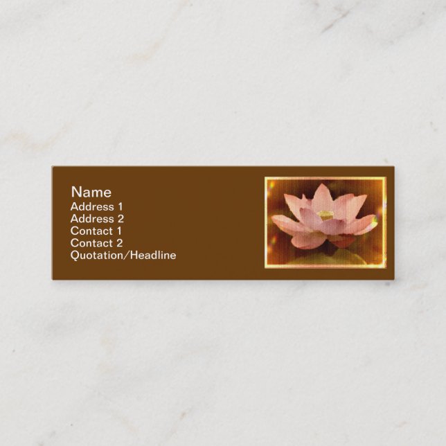 Lotus1 Skinny 3"x1" Business Card (Front)