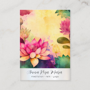 *~* Lotus 6 Art PHOTO Nature Flowers QR AP67 Business Card