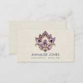 Lotus - Amethyst and Gold on canvas Business Card (Front/Back)