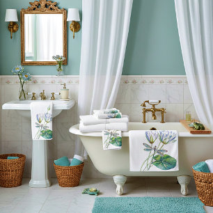 Lotus and dragonfly bath towel set