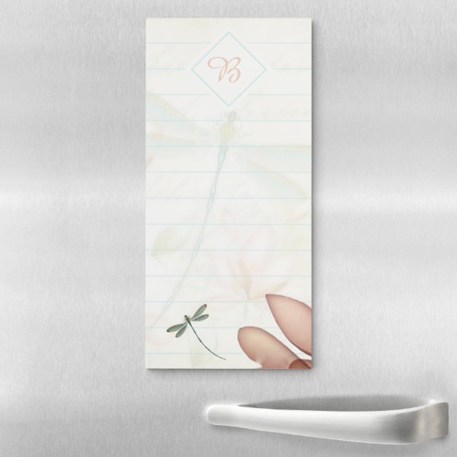 Lotus and dragonfly magnetic notepad (In Situ)