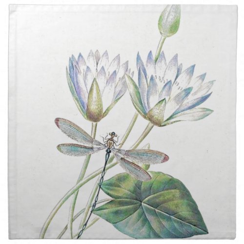Lotus and dragonfly napkin
