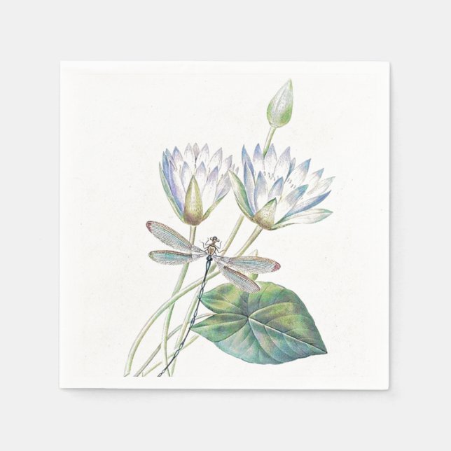 Lotus and dragonfly napkins (Front)