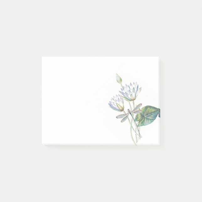 Lotus and dragonfly post-it notes (Front)