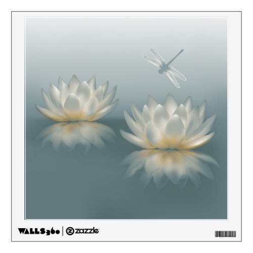 Lotus and Dragonfly Wall Decal