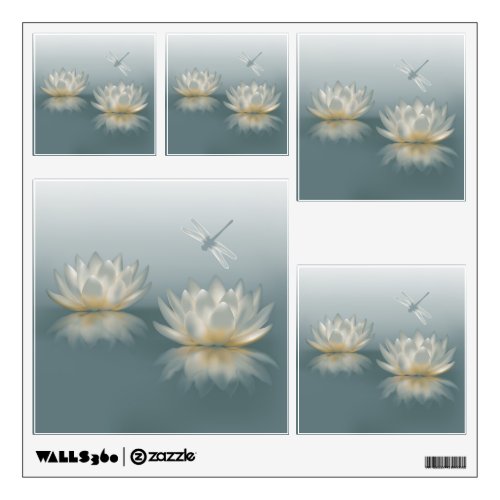 Lotus and Dragonfly Wall Decals