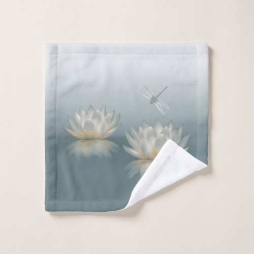 Lotus and Dragonfly Wash Cloth