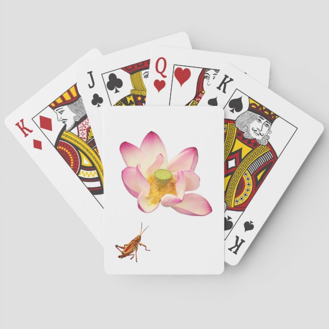 Lotus and Grasshopper Poker Cards (Back)