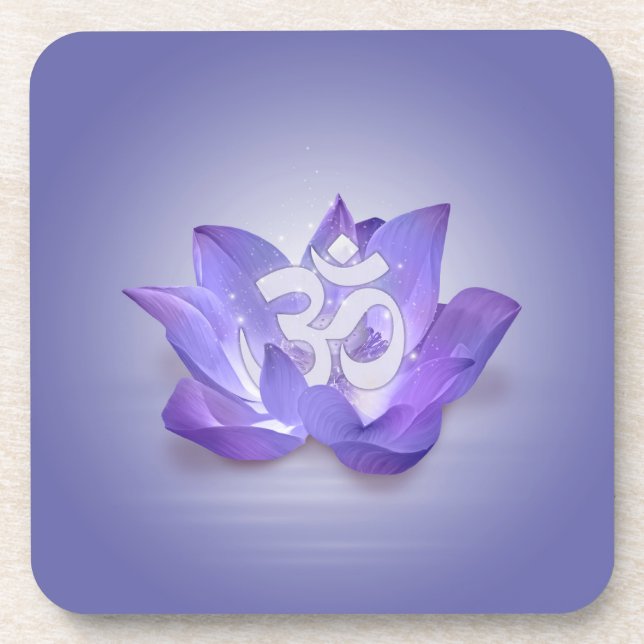 Lotus and OM symbol Beverage Coaster (Front)