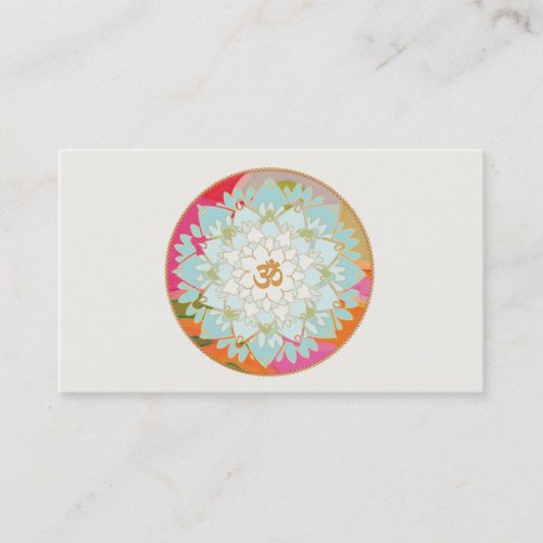 Lotus and Om Symbol Healing Arts Business Card