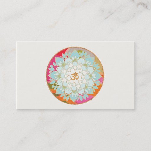 Customizable Lotus and Om Symbol Healing Arts Business Card