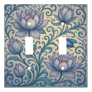 Lotus and Scarab Light Switch Cover