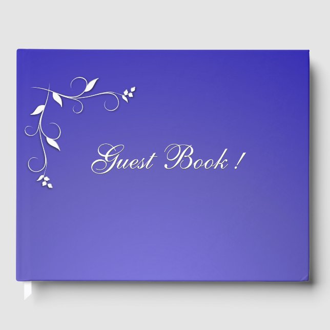 Lotus and White Design Guest Book (Front)
