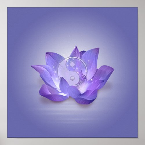 Lotus and Yin Yang Poster