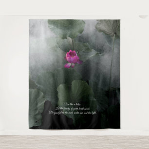 © Lotus Art with Inspirational Quote Custom Tapestry