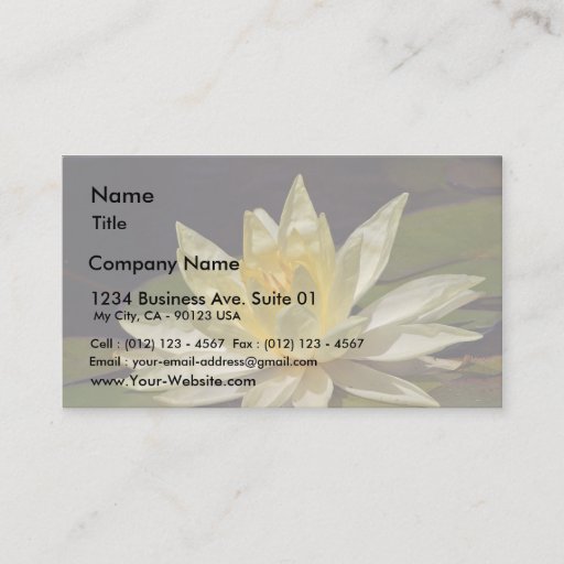 Customizable Lotus At The Reflecting Pond In Balboa Park Business Card Template