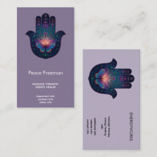 Lotus Awakening Hamsa Hand Design Business Card