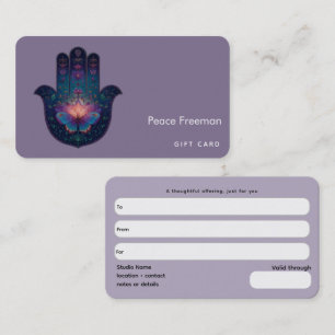 Lotus Awakening   Hamsa Hand Design Business Card