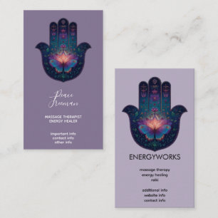 Lotus Awakening   Hamsa Hand Design Business Card