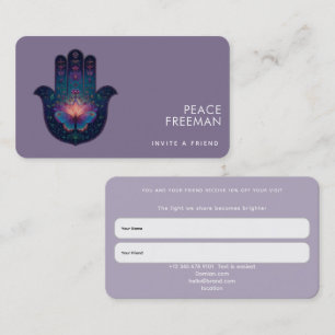 Lotus Awakening Hamsa Hand Design Business Card