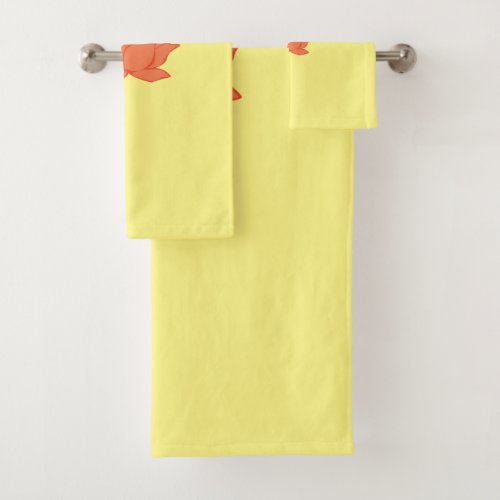 Lotus Bath Towel Set_ Yellow