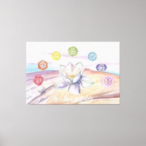  Lotus Beach Chakra Art Painting Artistic Canvas Print