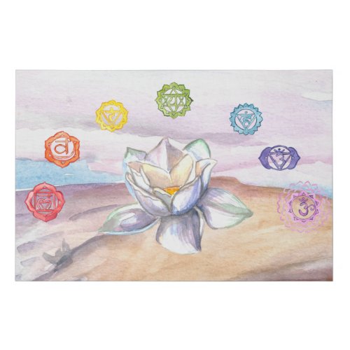  Lotus Beach Chakra Art Painting Artistic Faux Canvas Print