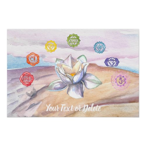 Lotus Beach Chakra Art Painting Artistic Poster