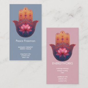 Lotus Blessing Hamsa Hand Business Card