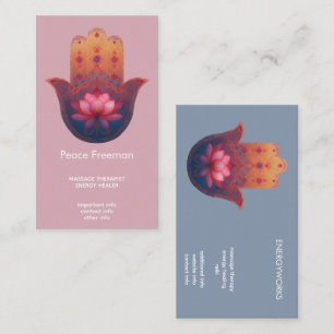 Lotus Blessing Hamsa Hand Business Card