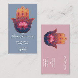 Lotus Blessing   Hamsa Hand Business Card