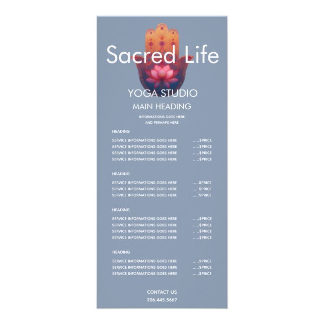 Lotus Blessing | Hamsa Hand Rack Card (Front)