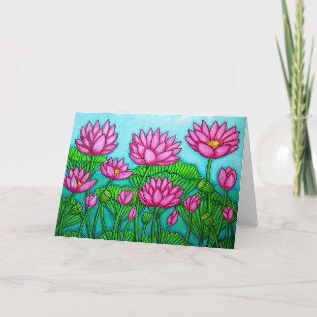 Lotus Bliss Garden Greeting Card (Front)