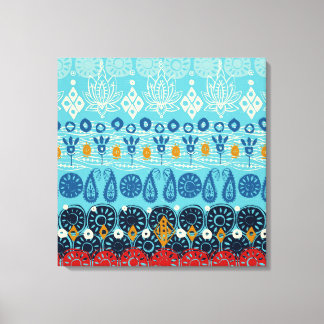 lotus block blue canvas print