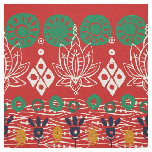 lotus block Christmas Fabric