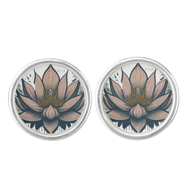  Lotus Bloom Cufflinks (Front)