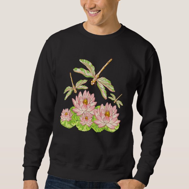 Lotus Blossom Dragonfly  Lotus Sweatshirt (Front)