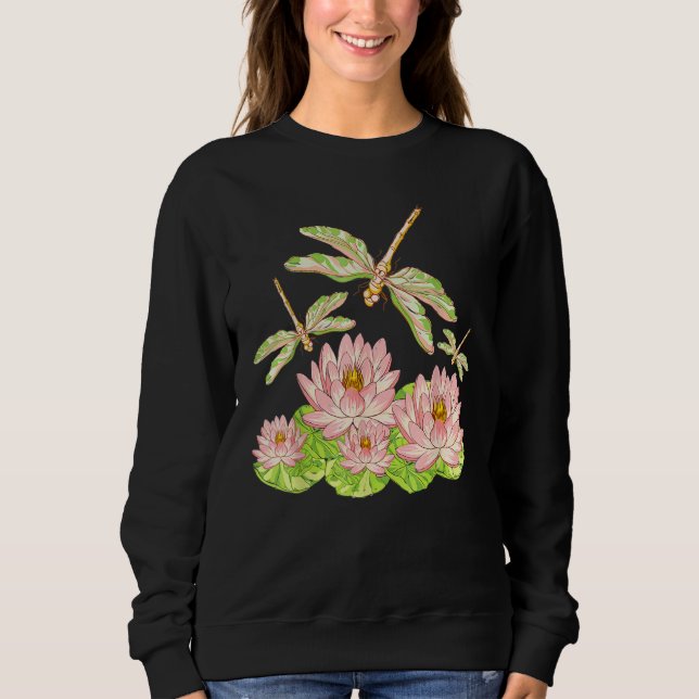Lotus Blossom Dragonfly  Lotus Sweatshirt (Front)