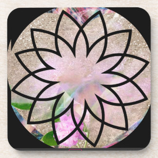 Lotus Blossom Floral Springtime Beverage Coaster