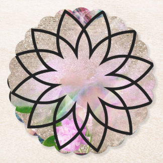 Lotus Blossom Floral Springtime Paper Coaster
