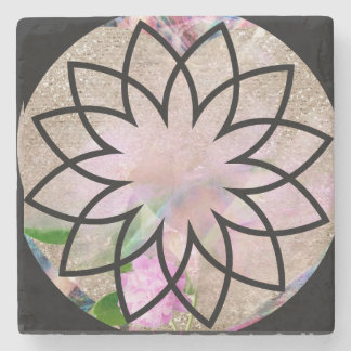 Lotus Blossom Floral Springtime Stone Coaster
