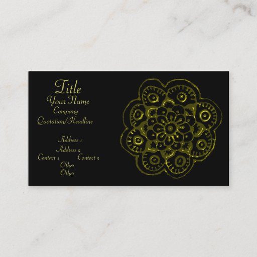 Customizable Lotus Blossom (Henna)(Gold) Business Card