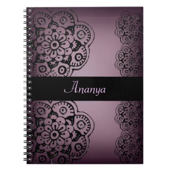 Lotus Blossom (henna) Notebook by HennaHarmony at Zazzle